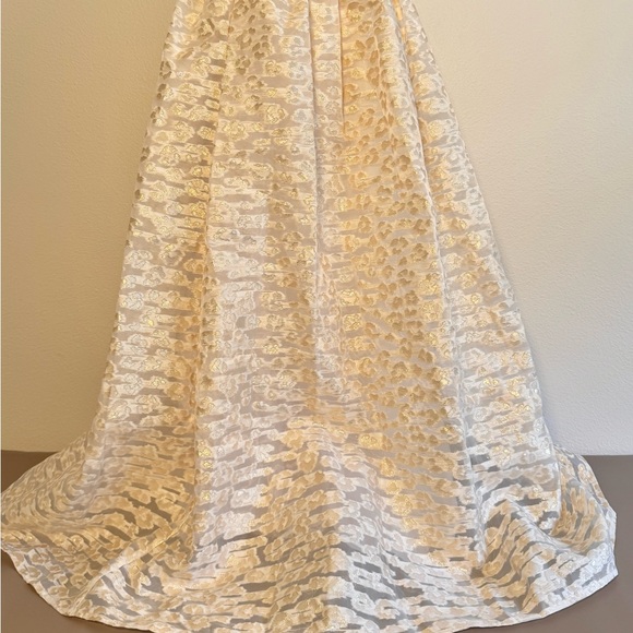 Anthropologie PANKAJ & NIDHI Burnout Shimmer Maxi Skirt Women’s Sz S Shimmer - Picture 4 of 11